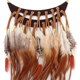 Autumn Chunky Statement Necklace Chain Pendant Choker Feather Necklace