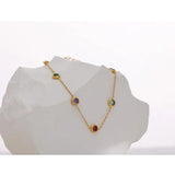 Dainty CZ Collar Necklace Stainless Steel Chain Party Gift