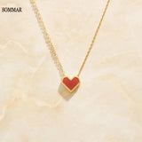 Plated Perfume Pendant Necklace Acrylic Peach Heart Love Maxi Necklace