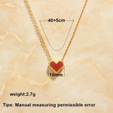 Plated Perfume Pendant Necklace Acrylic Peach Heart Love Maxi Necklace