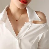 Plated Perfume Pendant Necklace Acrylic Peach Heart Love Maxi Necklace