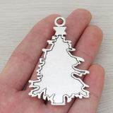 3 Tibetan Silver Christmas Tree Charms Pendants 68x42mm