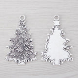 3 Tibetan Silver Christmas Tree Charms Pendants 68x42mm