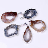 Personalized Silver Plated Agate Geode Pendant for Christmas Jewelry