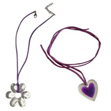 Leather Rope Necklace Women Adjustable Flower Love Heart Pendant Choker Jewelry