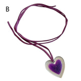 Leather Rope Necklace Women Adjustable Flower Love Heart Pendant Choker Jewelry