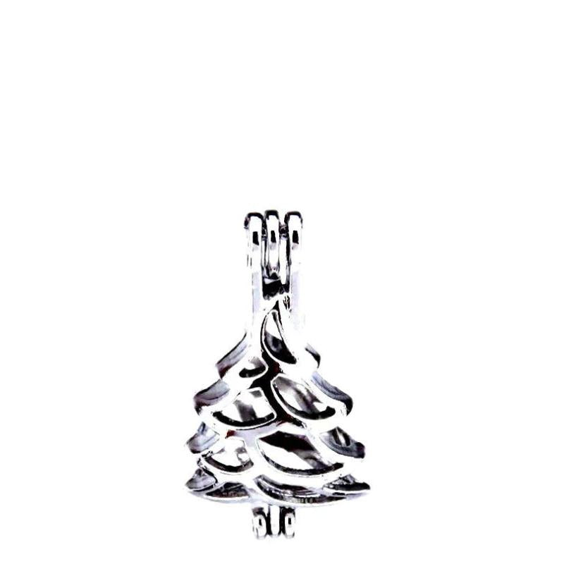 10Pcs Christmas Pearl Cage Locket Aromatherapy Pendant