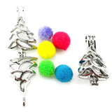 10Pcs Christmas Pearl Cage Locket Aromatherapy Pendant