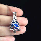 10Pcs Christmas Pearl Cage Locket Aromatherapy Pendant