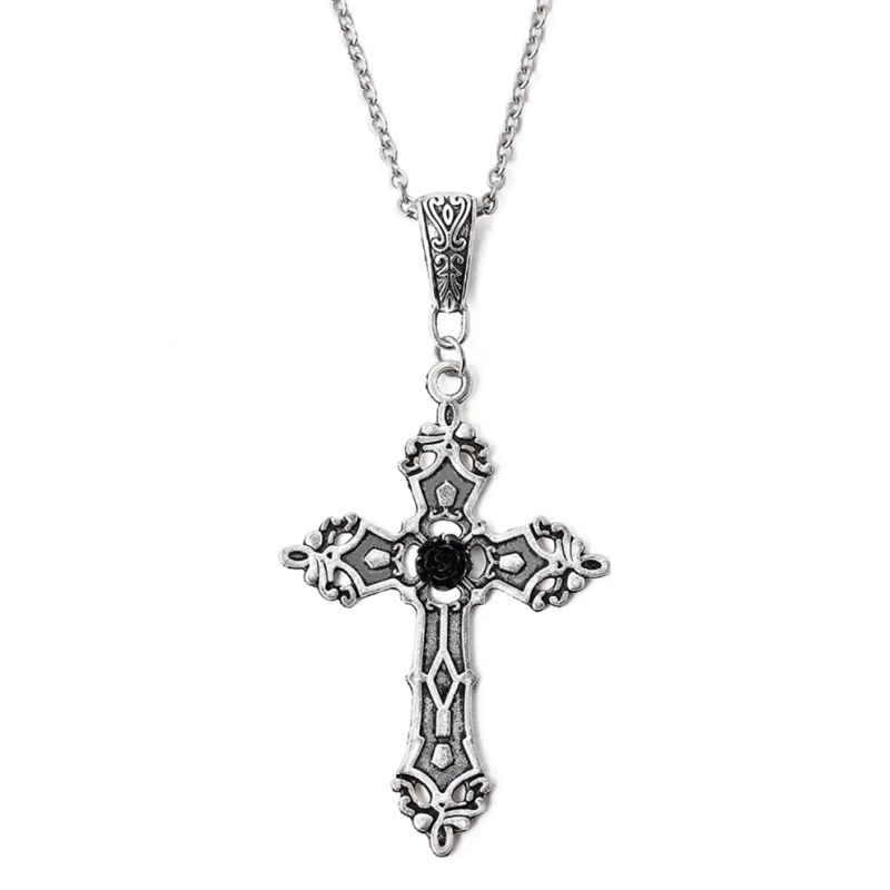 Gothic Cross Necklace for Women Halloween Christmas Years Gothic