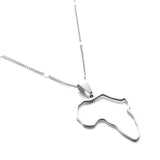 Stainless Steel African Map Pendant Necklace Traditional Jewelry