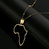 Stainless Steel African Map Pendant Necklace Traditional Jewelry