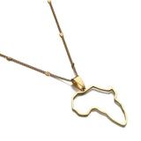 Stainless Steel African Map Pendant Necklace Traditional Jewelry