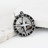 Sailing Compass Pendant Necklace, Stainless Steel Chain, Retro Style