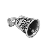 Skull Biker Bell Necklace Stainless Steel Flame Charm Christmas Gift