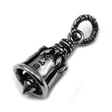 Skull Biker Bell Necklace Stainless Steel Flame Charm Christmas Gift