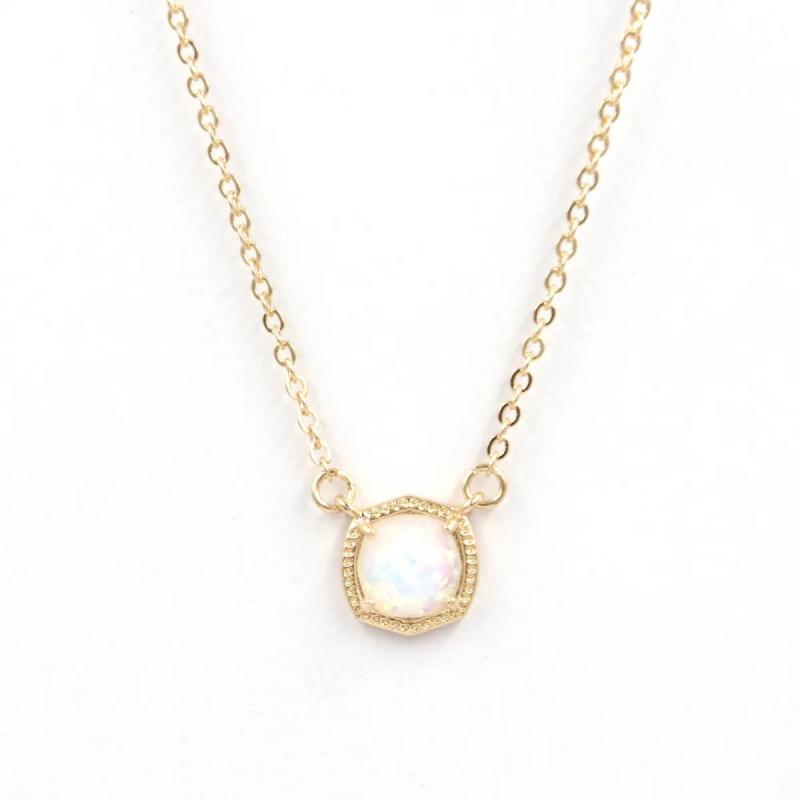 Vintage Geometric Candy AB Hexagon Pendant Necklace Christmas