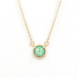 Vintage Geometric Candy AB Hexagon Pendant Necklace Christmas