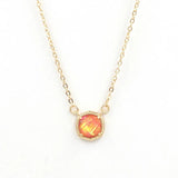 Vintage Geometric Candy AB Hexagon Pendant Necklace Christmas