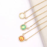 Vintage Geometric Candy AB Hexagon Pendant Necklace Christmas