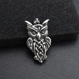 Stainless Steel Owl Pendant Necklace for Women Men