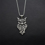 Stainless Steel Owl Pendant Necklace for Women Men