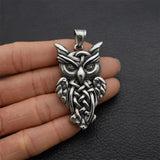 Stainless Steel Owl Pendant Necklace for Women Men