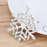 5pcs Tibetan Silver Large Snowflake Charms Pendants DIY Necklace Making