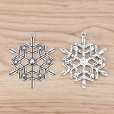 5pcs Tibetan Silver Large Snowflake Charms Pendants DIY Necklace Making