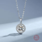 925 Silver Moissanite Necklace Iced Bling Wedding Anniversary Jewelry Gift