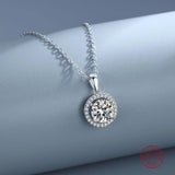 925 Silver Moissanite Necklace Iced Bling Wedding Anniversary Jewelry Gift