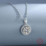 925 Silver Moissanite Necklace Iced Bling Wedding Anniversary Jewelry Gift