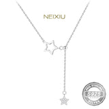 925 Silver Star Choker Drop Necklaces Wedding Party Birthday Jewelry Gift