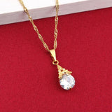Golden Plated CZ Pagoda Necklace Jewelry For Women