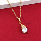Golden Plated CZ Pagoda Necklace Jewelry For Women