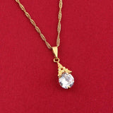 Golden Plated CZ Pagoda Necklace Jewelry For Women