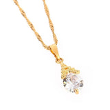Golden Plated CZ Pagoda Necklace Jewelry For Women