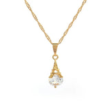 Golden Plated CZ Pagoda Necklace Jewelry For Women