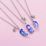 Retro Heart Dolphin Shell Pendant Necklace For Women