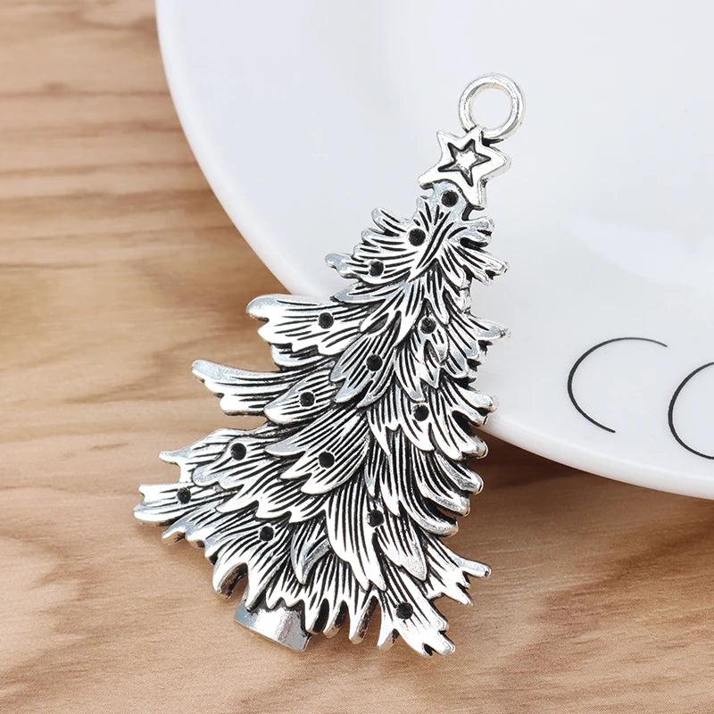 3 Pcs Christmas Tree Charms Pendants, DIY Jewellery Making Finding
