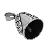 Wings Heart Bell Pendant Stainless Steel Jewelry Charm Biker Bell