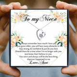 Crystal Heart Pendant Necklace - Wishing Card Chain Necklace