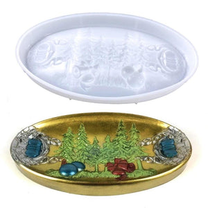 Christmas Resin Tray Molds Bowknot Bell Tree Silicone Mold