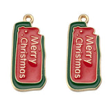 10pcs Christmas Tree Socks Enamel Charm DIY Bracelet Necklace Accessories