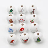 10/20/30Pcs 15MM Wooden Beads DIY Custom Christmas Decoration