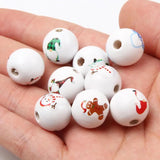 10/20/30Pcs 15MM Wooden Beads DIY Custom Christmas Decoration