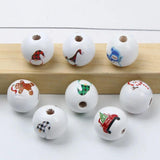 10/20/30Pcs 15MM Wooden Beads DIY Custom Christmas Decoration