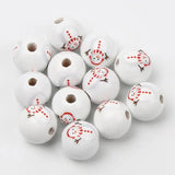 10/20/30Pcs 15MM Wooden Beads DIY Custom Christmas Decoration