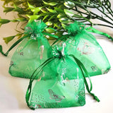 100pcs Butterfly Organza Jewelry Bags Drawstring Pouch Gift Bags Christmas Packa
