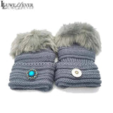 Winter Fingerless Gloves 005 with 18mm Snap Button Charms Jewelry
